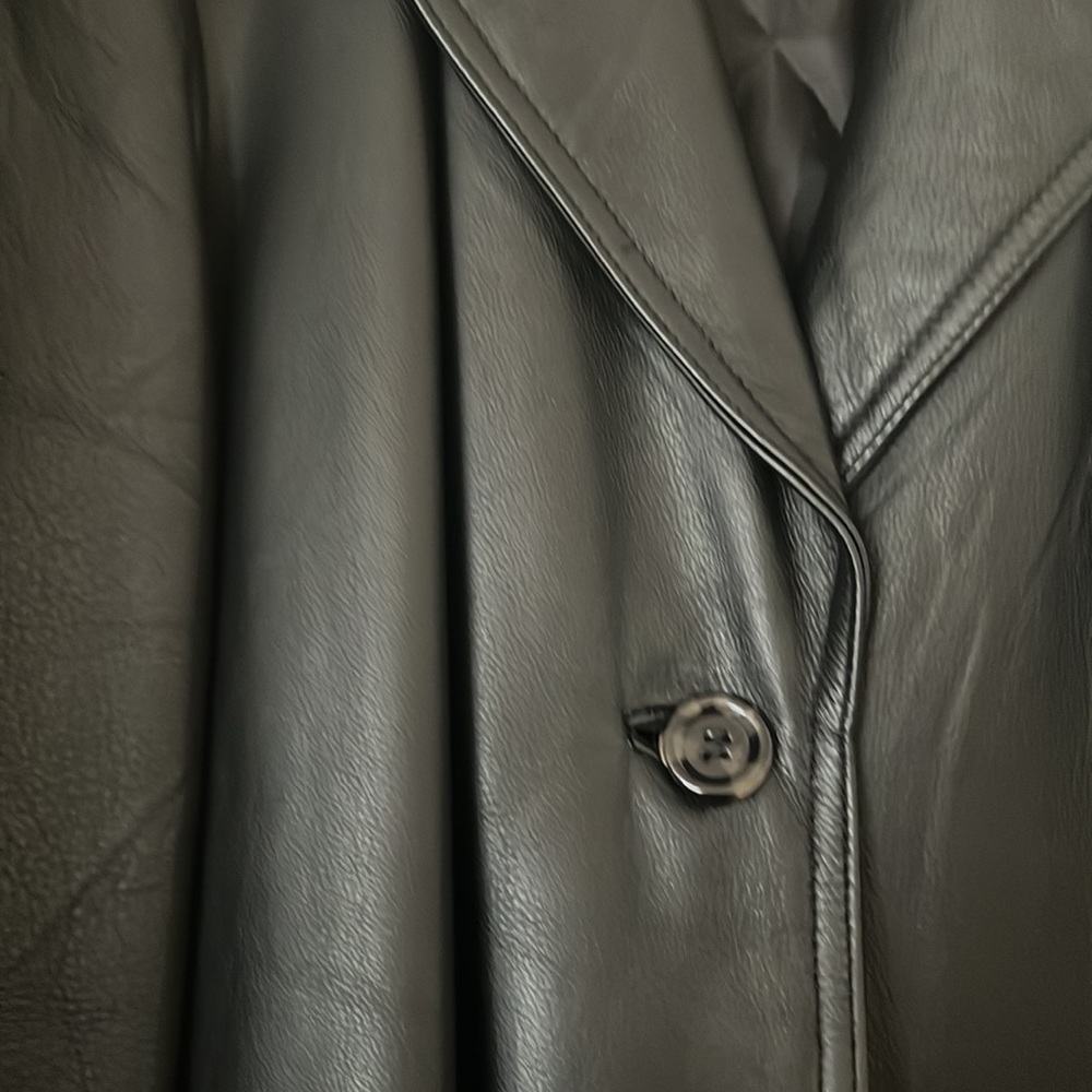 Authentic leather trench coat